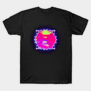 Abstract Burst of Glitch Art - Neon Grunge Meets Futuristic Style T-Shirt